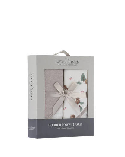 Little Linen Baby Hooded Towels 2 Pack - Willow Bear