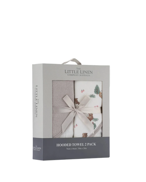 Little Linen Baby Hooded Towels 2 Pack - Willow Bear