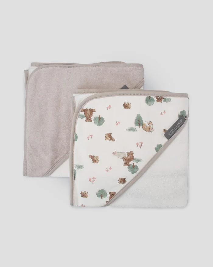 Little Linen Baby Hooded Towels 2 Pack - Willow Bear