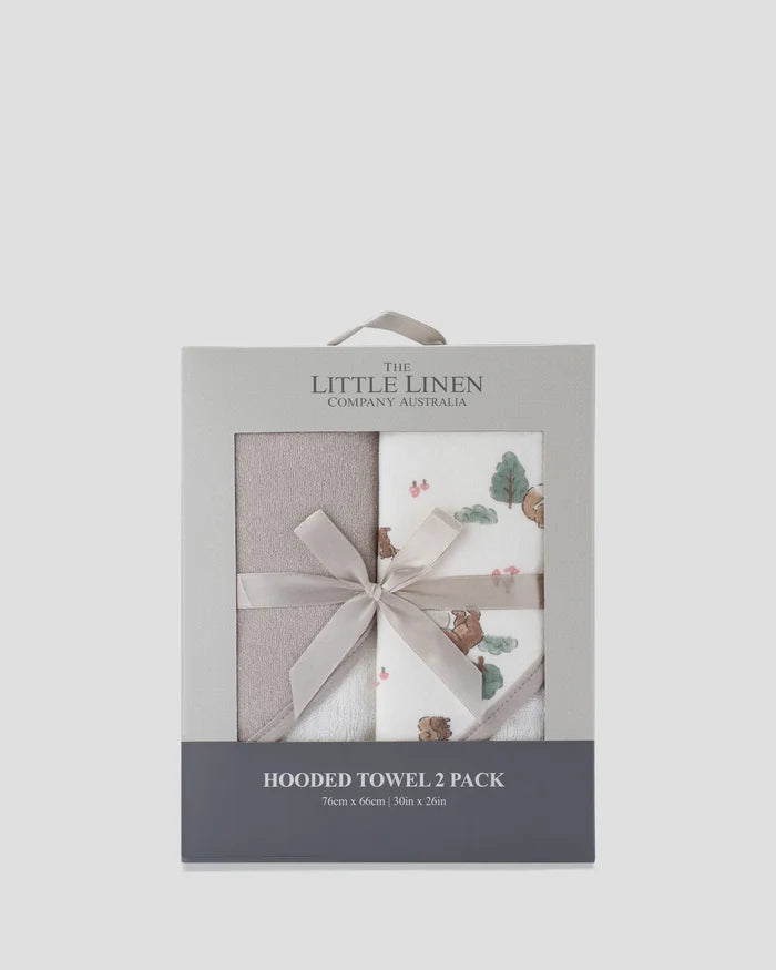 Little Linen Baby Hooded Towels 2 Pack - Willow Bear