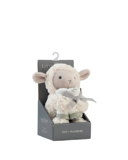 Little Linen Soft Plush Toy & Washer Gift Box - Farmyard Lamb
