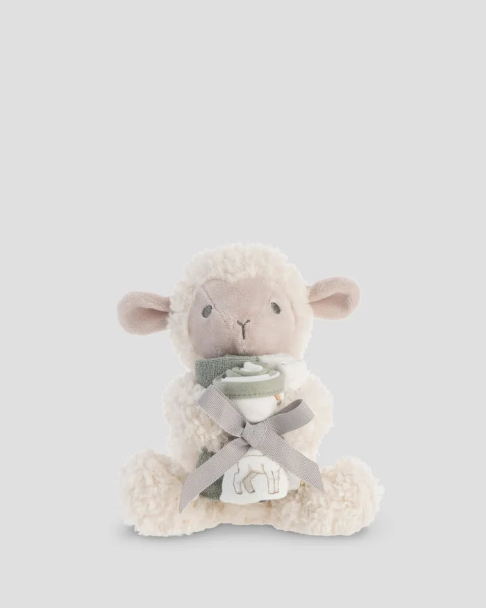 Little Linen Soft Plush Toy & Washer Gift Box - Farmyard Lamb