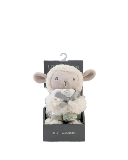 Little Linen Soft Plush Toy & Washer Gift Box - Farmyard Lamb