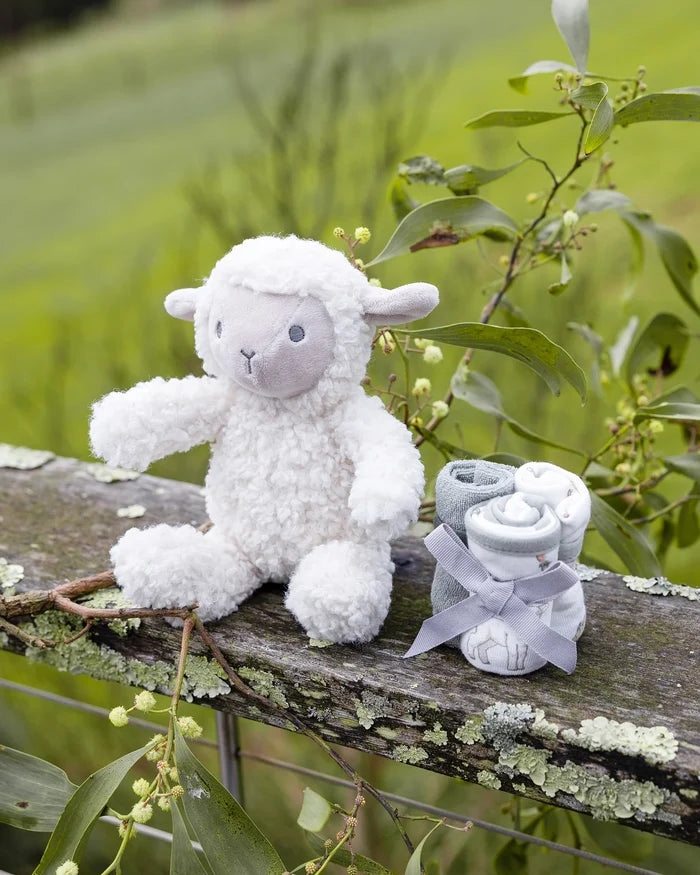 Little Linen Soft Plush Toy & Washer Gift Box - Farmyard Lamb