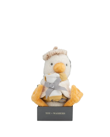 Little Linen Soft Plush Toy & Washer Gift Box - Fuzzy Duck