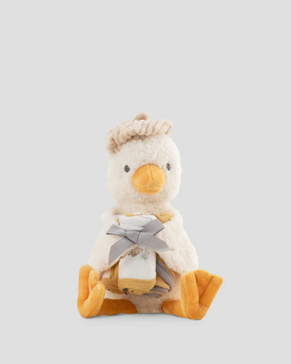 Little Linen Soft Plush Toy & Washer Gift Box - Fuzzy Duck