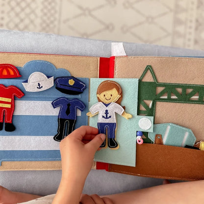 Little Role Players Felt Busy Book | Screen-Free Dress-Up Activity Book For Kids