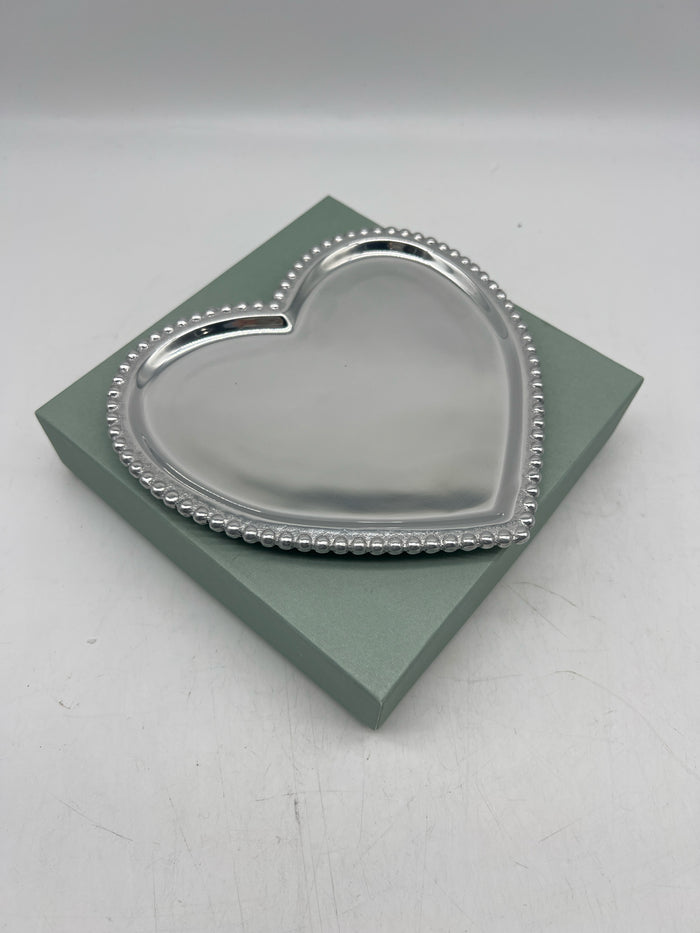 MARIPOSA HEART DISH BEADED EDGE