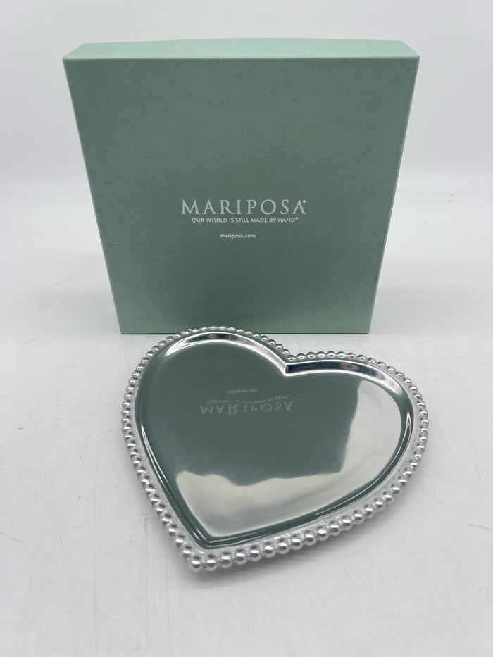 MARIPOSA HEART DISH BEADED EDGE