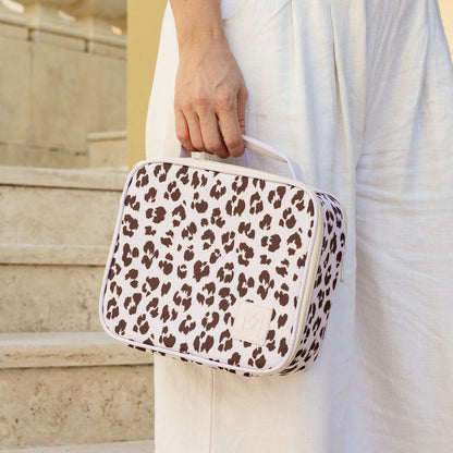 Montiico Medium Insulated Lunch Bag - Cream Leopard