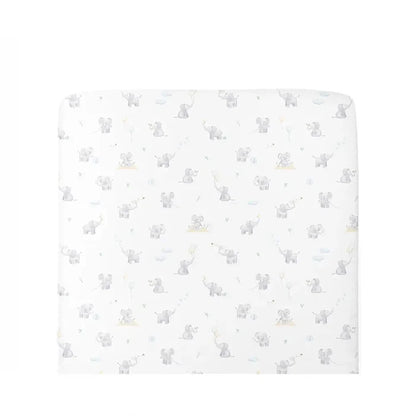 Organic Port-A-Cot Fitted Sheet - Elephant Playtime