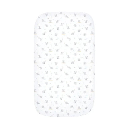 Organic Port-A-Cot Fitted Sheet - Elephant Playtime