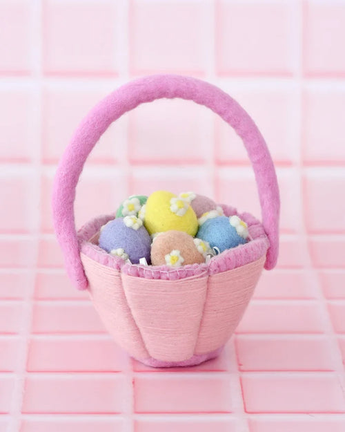 Petite Felt Easter Basket - Pink