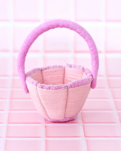 Petite Felt Easter Basket - Pink