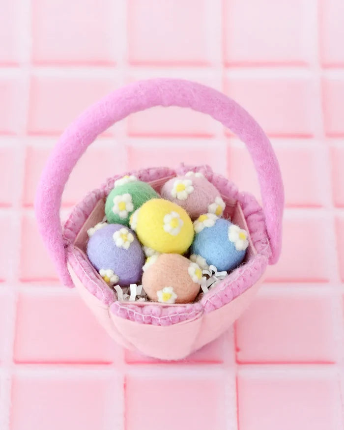 Petite Felt Easter Basket - Pink