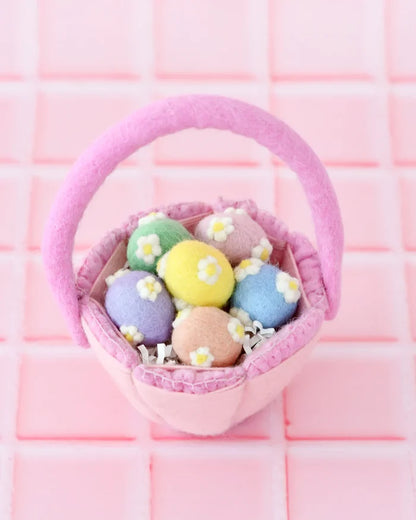 Petite Felt Easter Basket - Pink