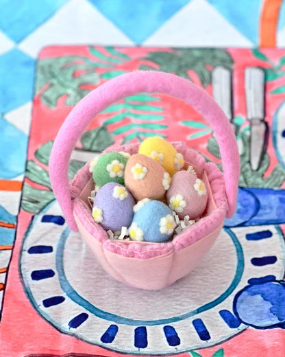 Petite Felt Easter Basket - Pink
