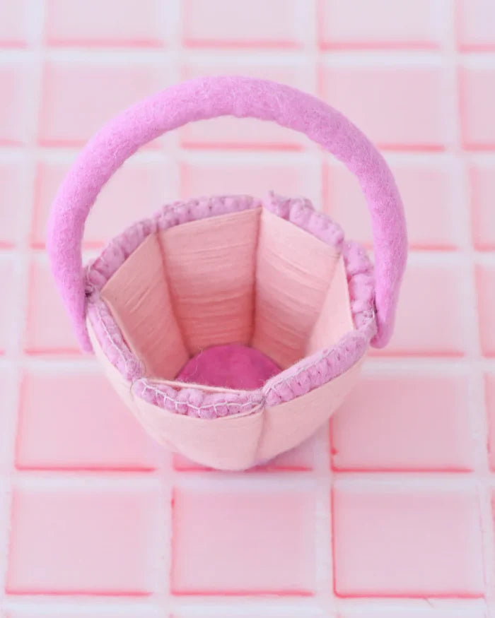 Petite Felt Easter Basket - Pink