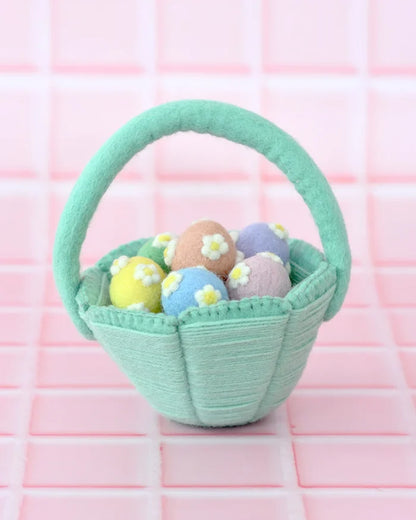 Petite Felt Easter Basket - Teal