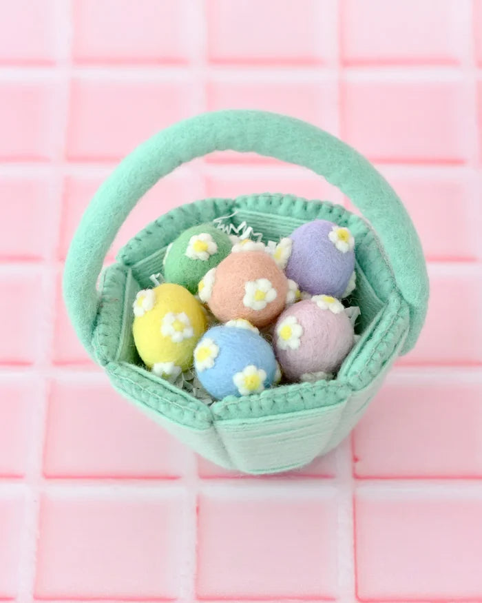 Petite Felt Easter Basket - Teal