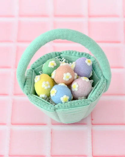 Petite Felt Easter Basket - Teal