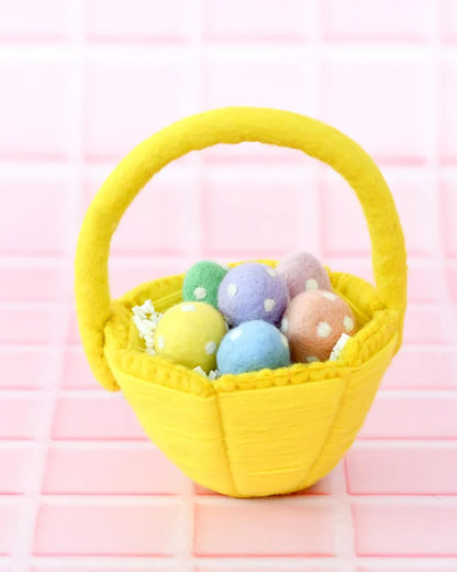 Petite Felt Easter Basket - Yellow