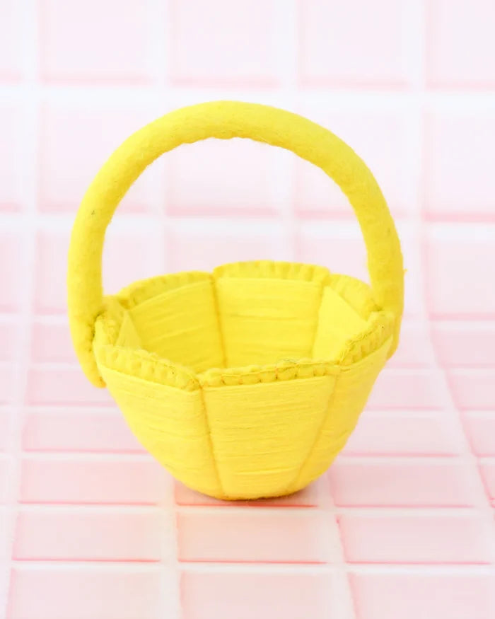 Petite Felt Easter Basket - Yellow