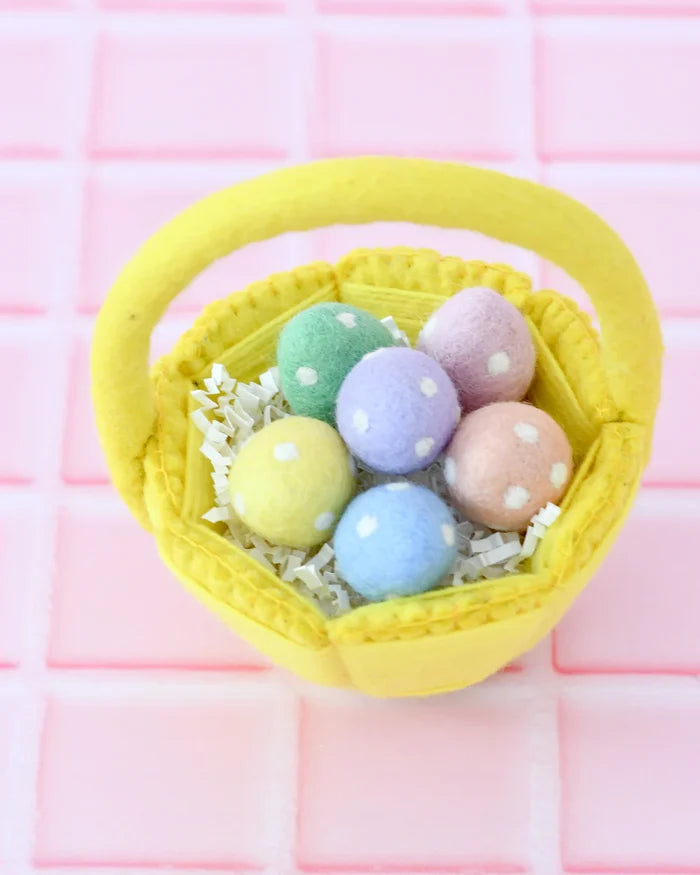 Petite Felt Easter Basket - Yellow
