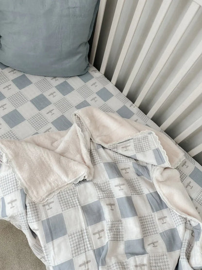 Pop Ya Tot Organic Wright Flyer Fur Lined Blanket
