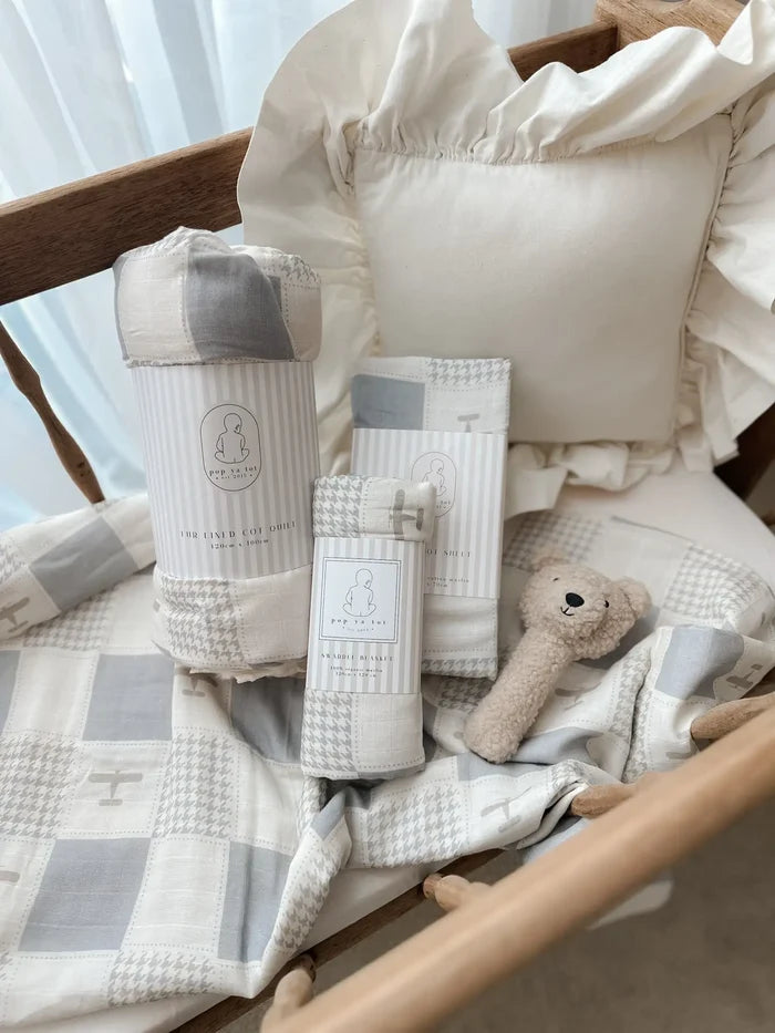 Pop Ya Tot Organic Wright Flyer Fur Lined Blanket