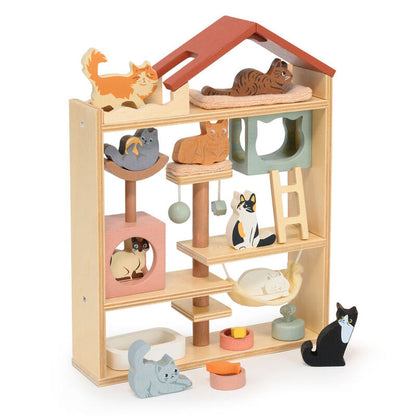 Purrfect Stay Cat Hotel Wooden Play Set