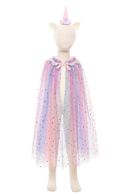 Rainbow Unicorn Cape & Headband | Size 4-6