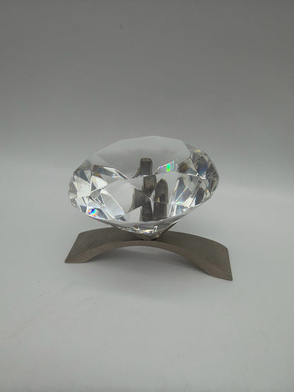 ROSENTHAL GLASS CUT DIAMOND ON PEDESTAL