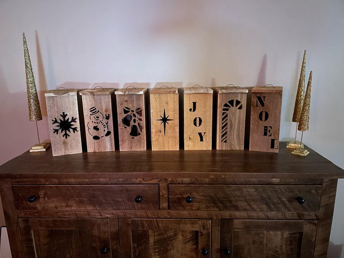 Rustic Cedar Christmas Lanterns (with flickering Tea Lights)