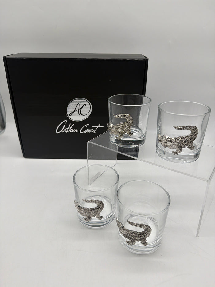 SET OF 4 ALLIGATOR BAR GLASSES