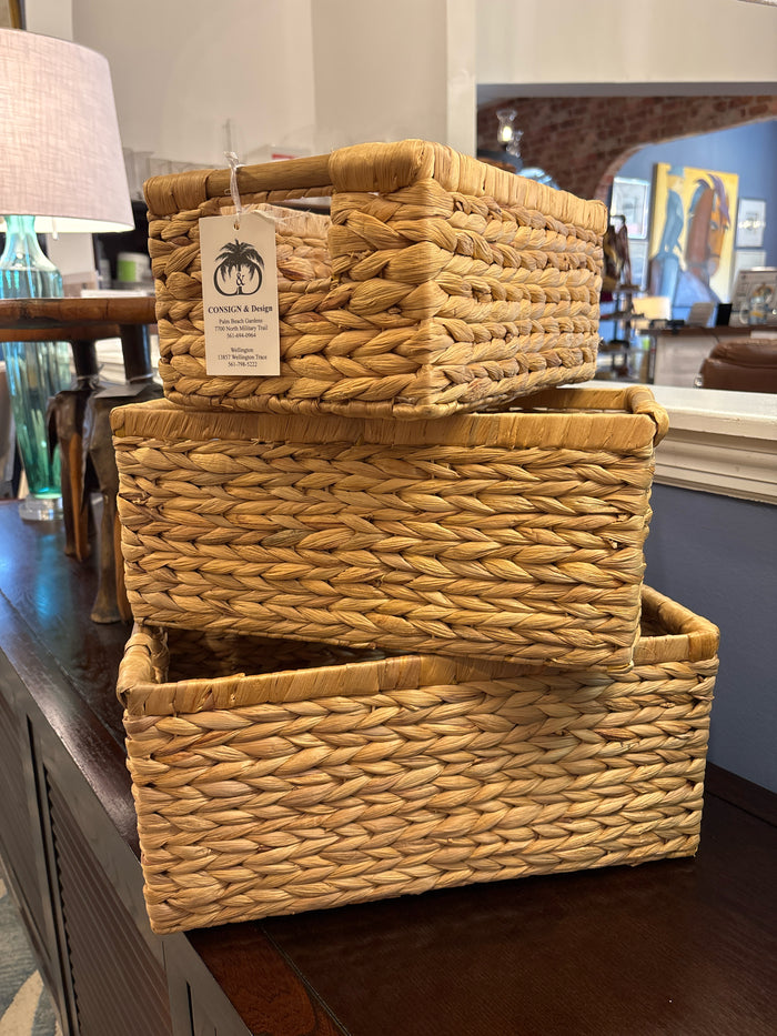SET OF THREE NESTING BASKETS - RECTANGLE