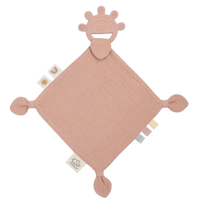 Silicone Muslin Comfort Teether - Rose Pink
