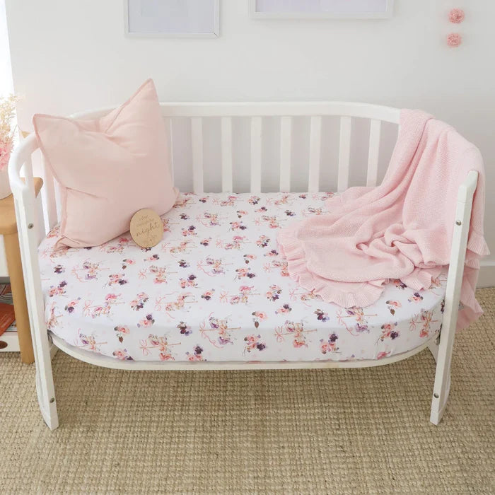 Snuggle Hunny Organic Fitted Jersey Cotton Cot Sheet - Carousel