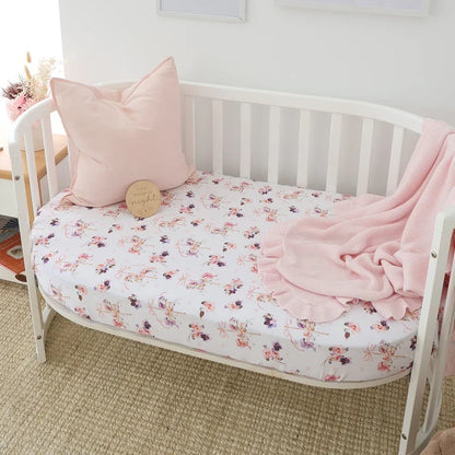 Snuggle Hunny Organic Fitted Jersey Cotton Cot Sheet - Carousel