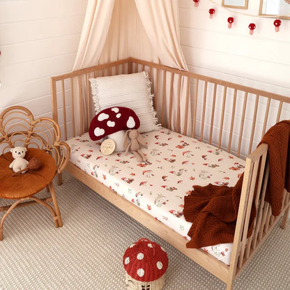 Snuggle Hunny Organic Fitted Jersey Cotton Cot Sheet - Gnomes