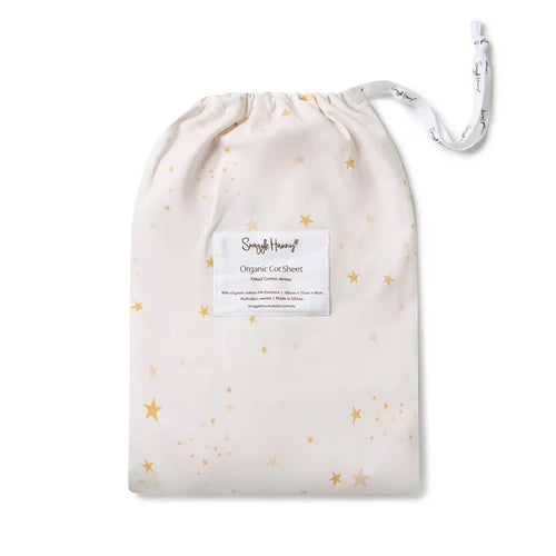 Snuggle Hunny Organic Fitted Jersey Cotton Cot Sheet - Stardust