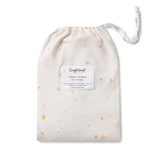 Snuggle Hunny Organic Fitted Jersey Cotton Cot Sheet - Stardust