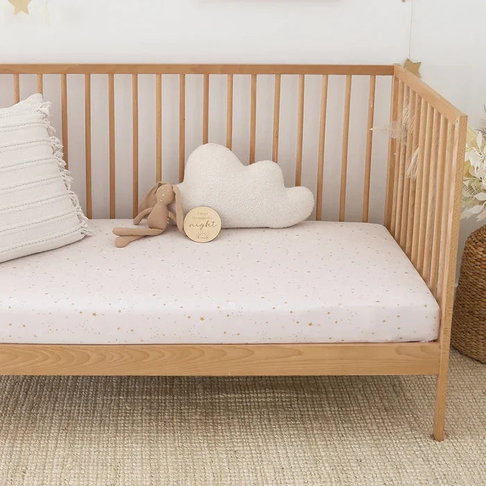 Snuggle Hunny Organic Fitted Jersey Cotton Cot Sheet - Stardust