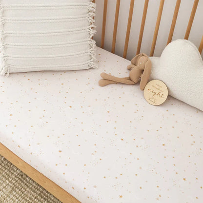 Snuggle Hunny Organic Fitted Jersey Cotton Cot Sheet - Stardust