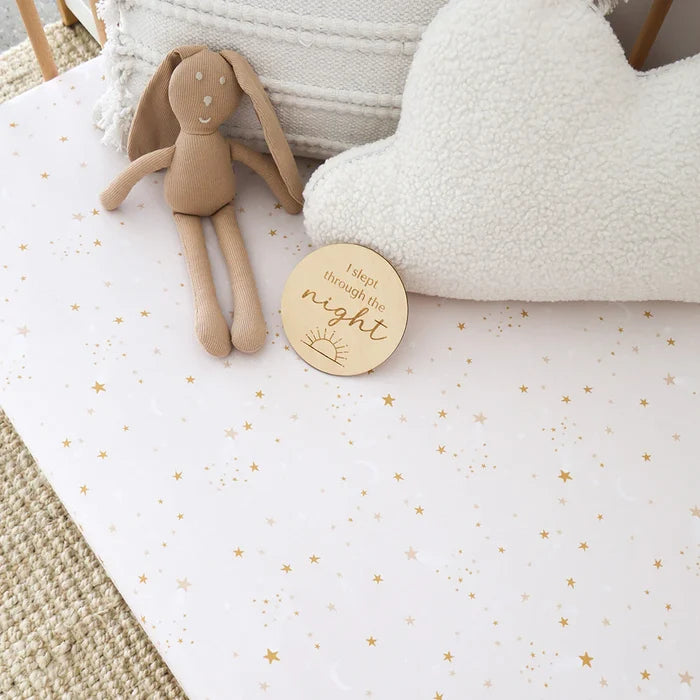 Snuggle Hunny Organic Fitted Jersey Cotton Cot Sheet - Stardust