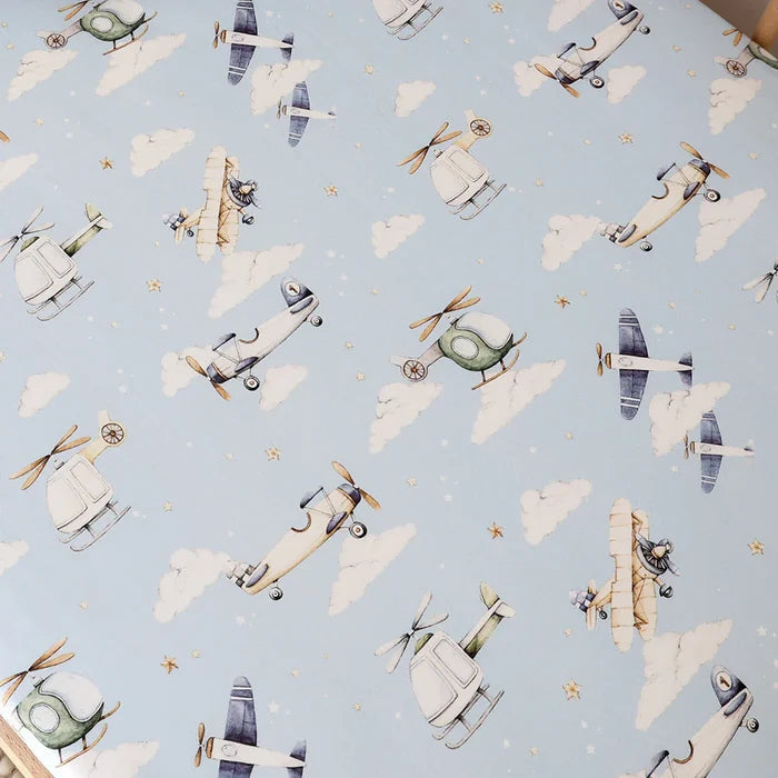 Snuggle Hunny Organic Fitted Jersey Cotton Cot Sheet - Taking Flight