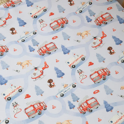 Snuggle Hunny Organic Fitted Jersey Cotton Cot Sheet - To The Rescue
