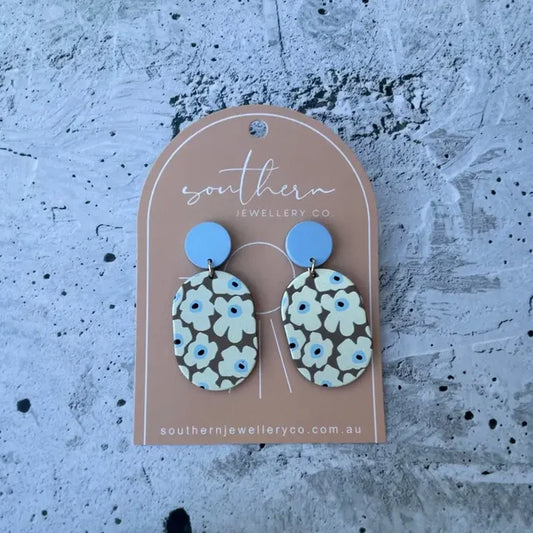 Southern Jewellery Co Boheme Blue Daisy Earrings