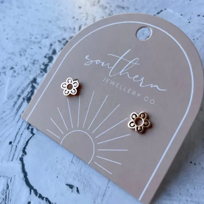 Southern Jewellery Co Mini Flower Rose Gold Earrings