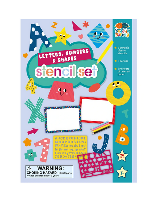 Stencils & Pencils Wallet - Letters Shapes Numbers